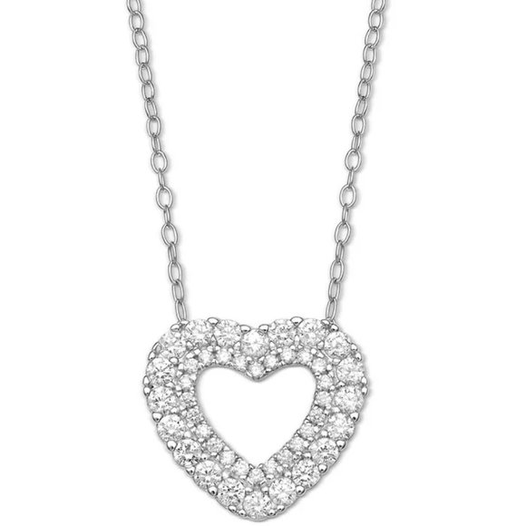 Giani Bernini Ornament Box with Cubic Zirconia Heart 18" Pendant Necklace - Picture 2 of 3